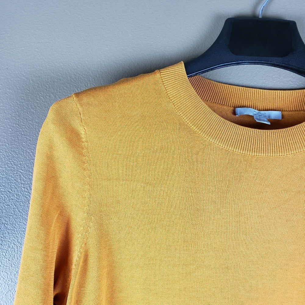 COS Mustard Yellow A-Line Midi Dress - Picture 7 of 11